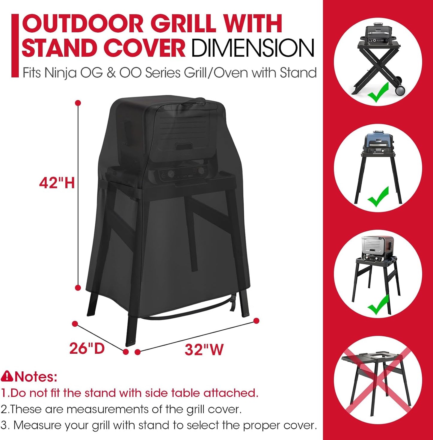 Funda parrilla comp Ninja OG700-900 soporte plegable impermeable
