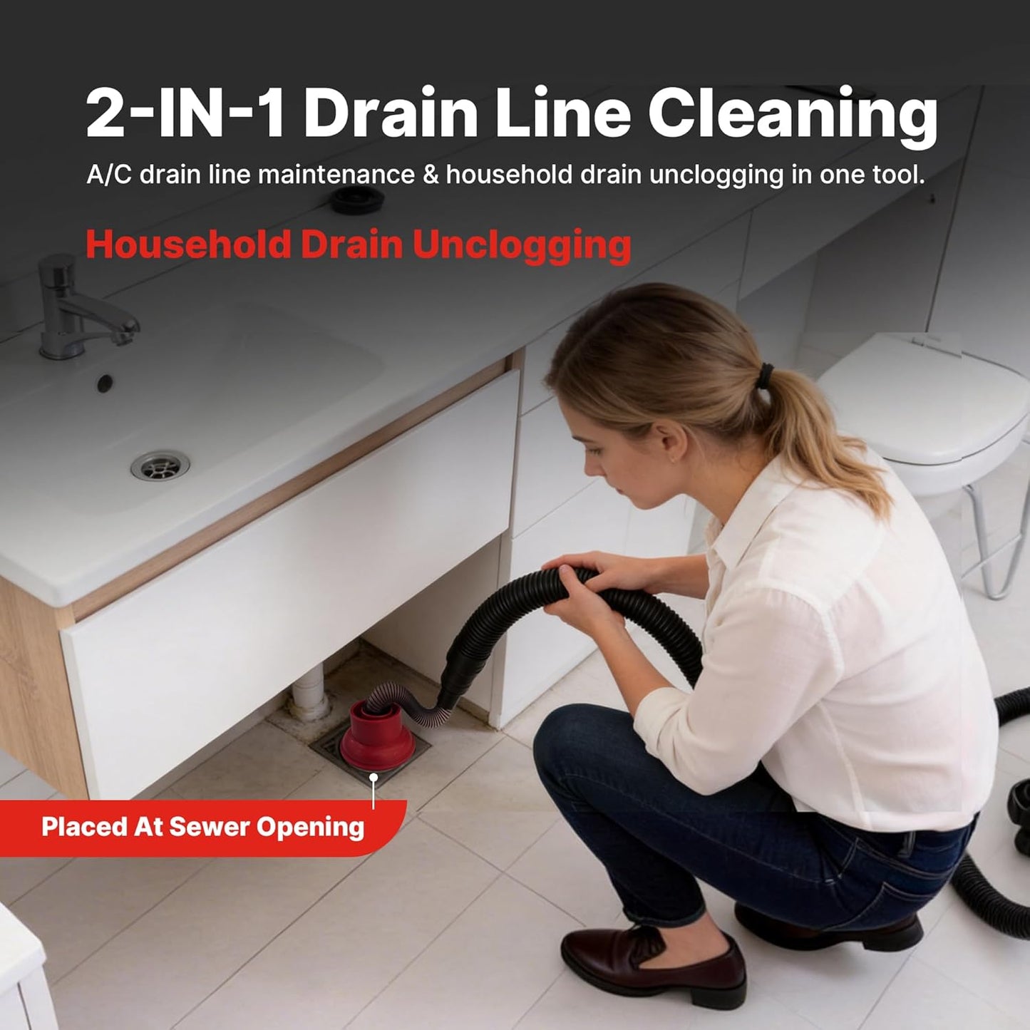 Herramienta desatascador tubo drenaje AC flexible duradero