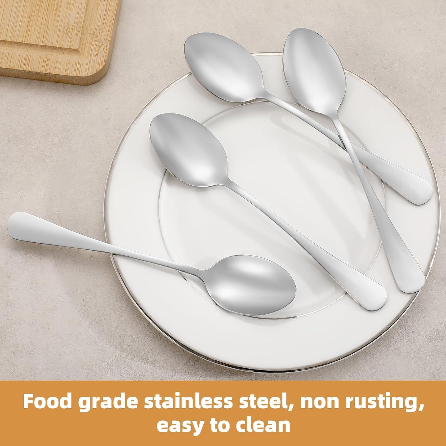 Juego de 16 cucharas de acero inoxidable grado alimenticio para hogar y cocina
