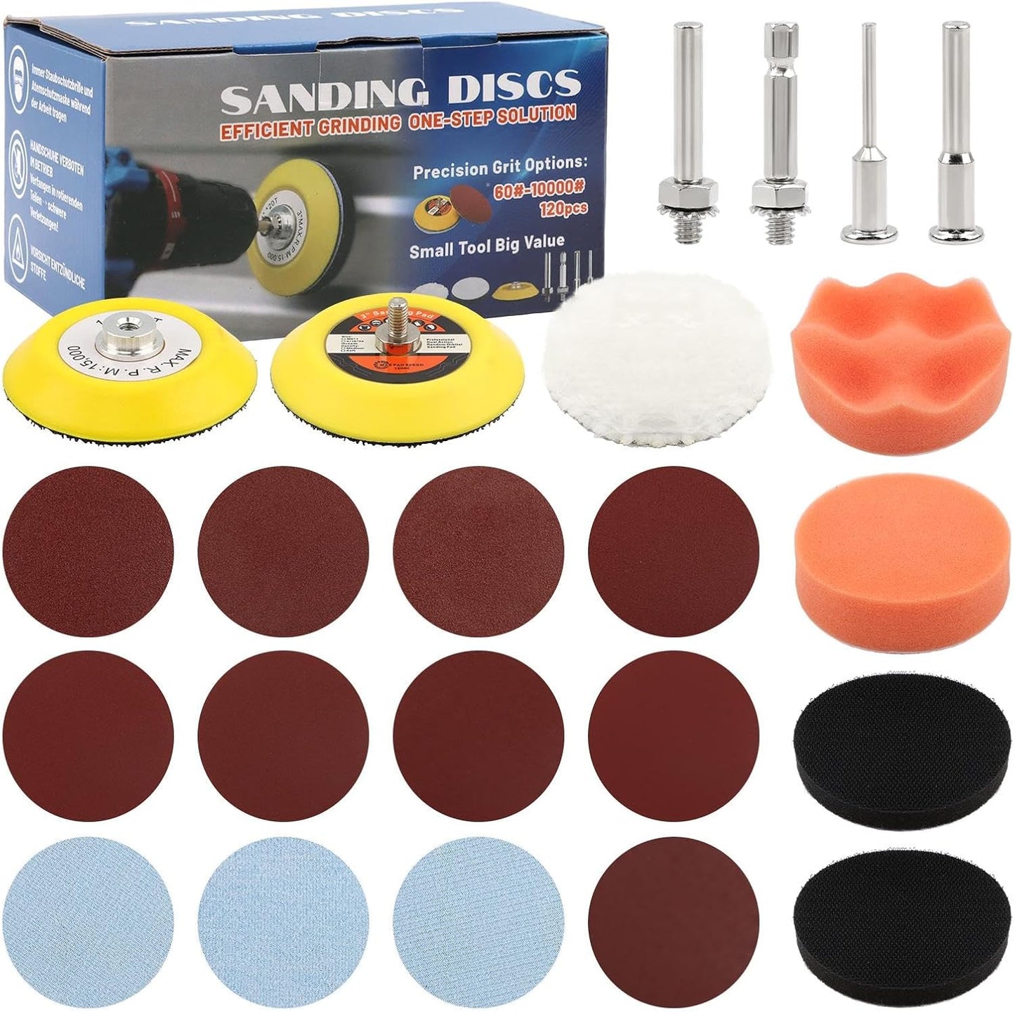 Kit lijado disco 3pulg accesorio amoladora herramienta rotativa