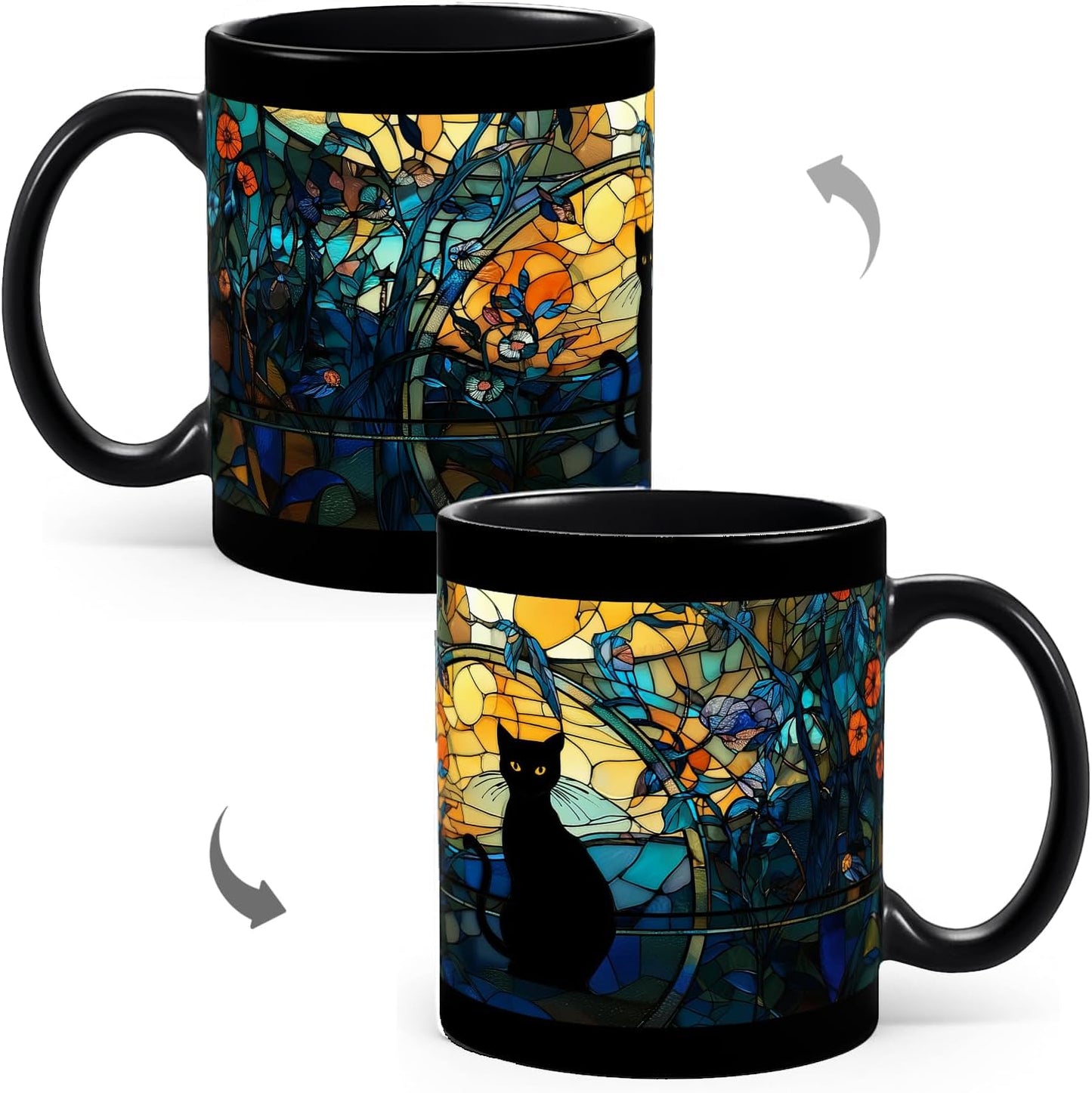 Taza de café con diseño de gatos, regalo para amantes de los gatos