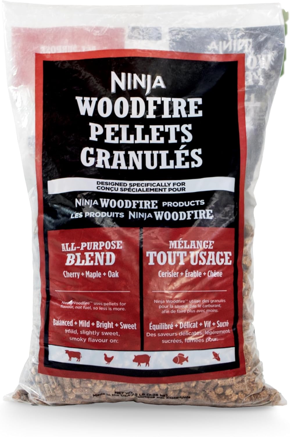 Bolsa 5lb pellets madera real para parrillas Ninja Woodfire