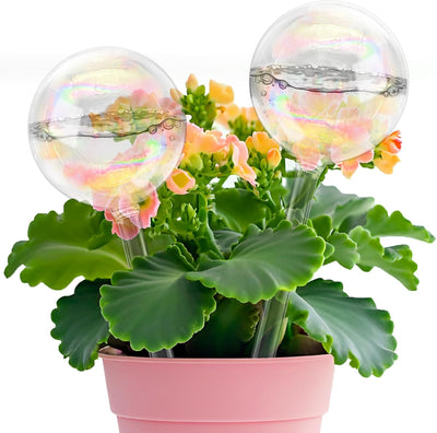2 Globos Riego Vidrio Iridiscente para Interior y Exterior
