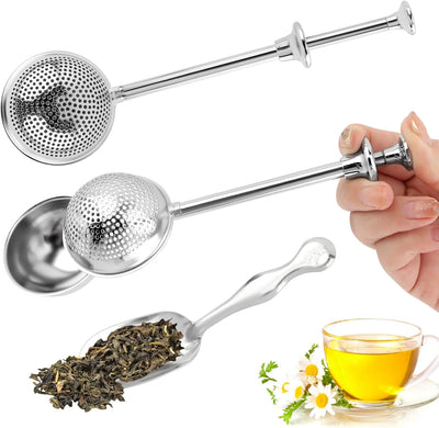 Bola té acero inox con cuchara 2uds filtro malla fina