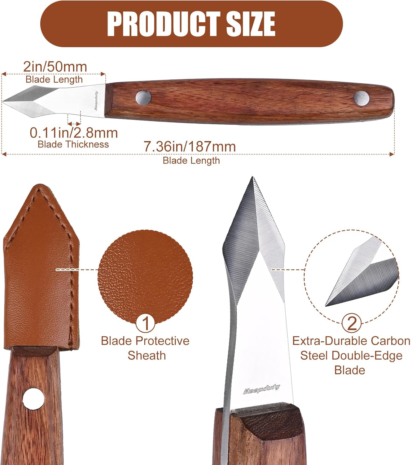 Cuchillo marcado carpintería acero alto carbono doble hoja