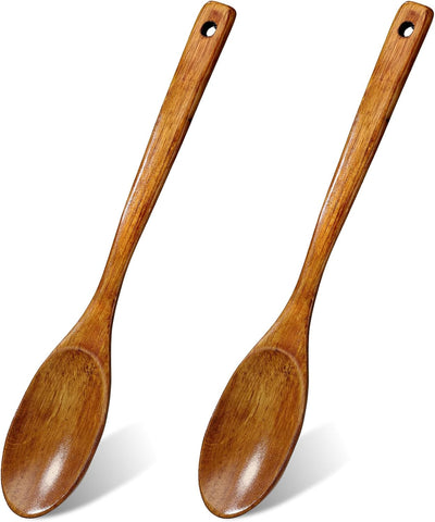 2 Cucharas Madera Mango Largo 12.8pulg Antiadherente