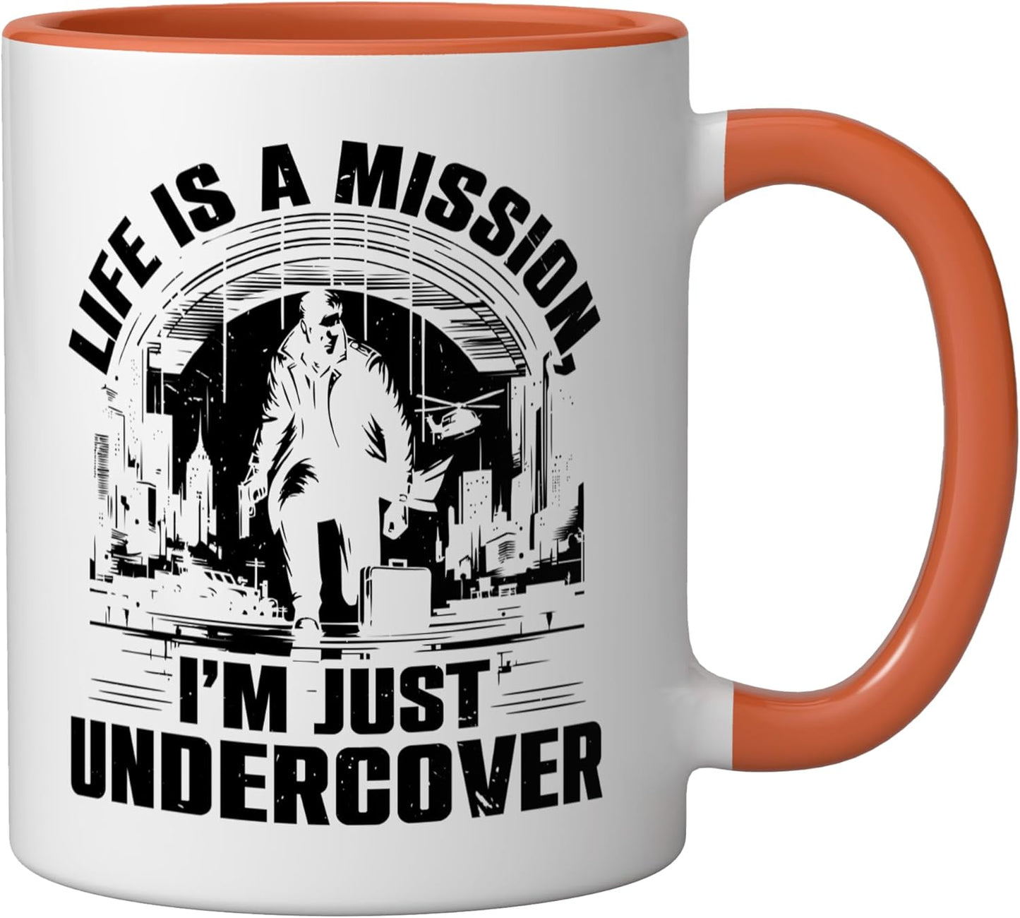 Taza Cerámica Detectivesca Orange/Blanco