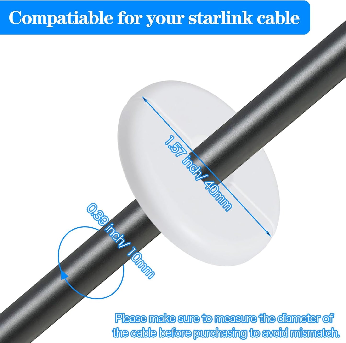 Kit paso cables pared con ojales 4 pzas buje 1.57pulg
