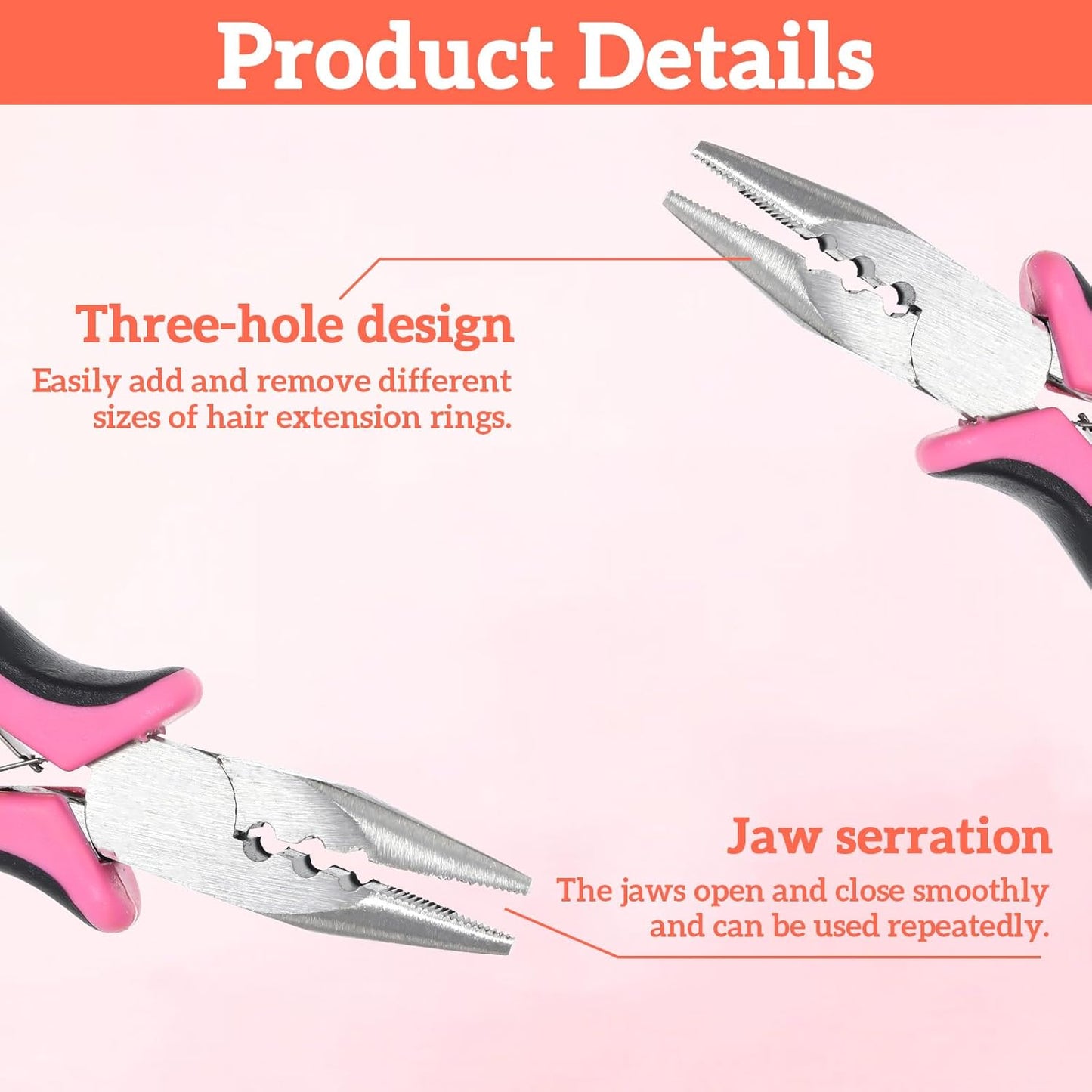 Alicates extensiones cabello 3 agujeros para cuentas
