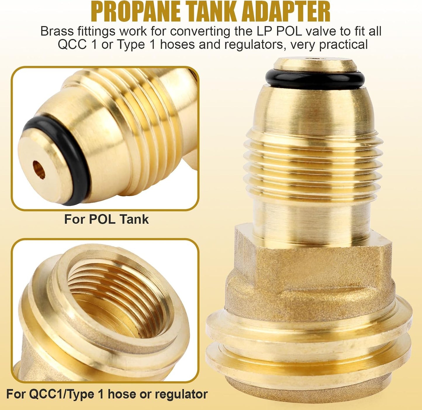 Adaptador propano POL a QCC1 de latón