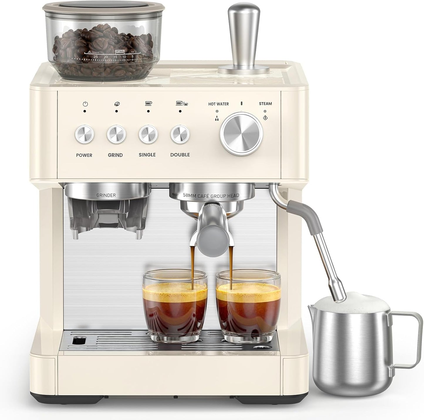 Máquina de café expresso COWSAR 15 bares con molinillo y espumador de leche