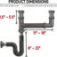 Kit drenaje cocina doble tazón desagüe 1.5" ancho ajustable