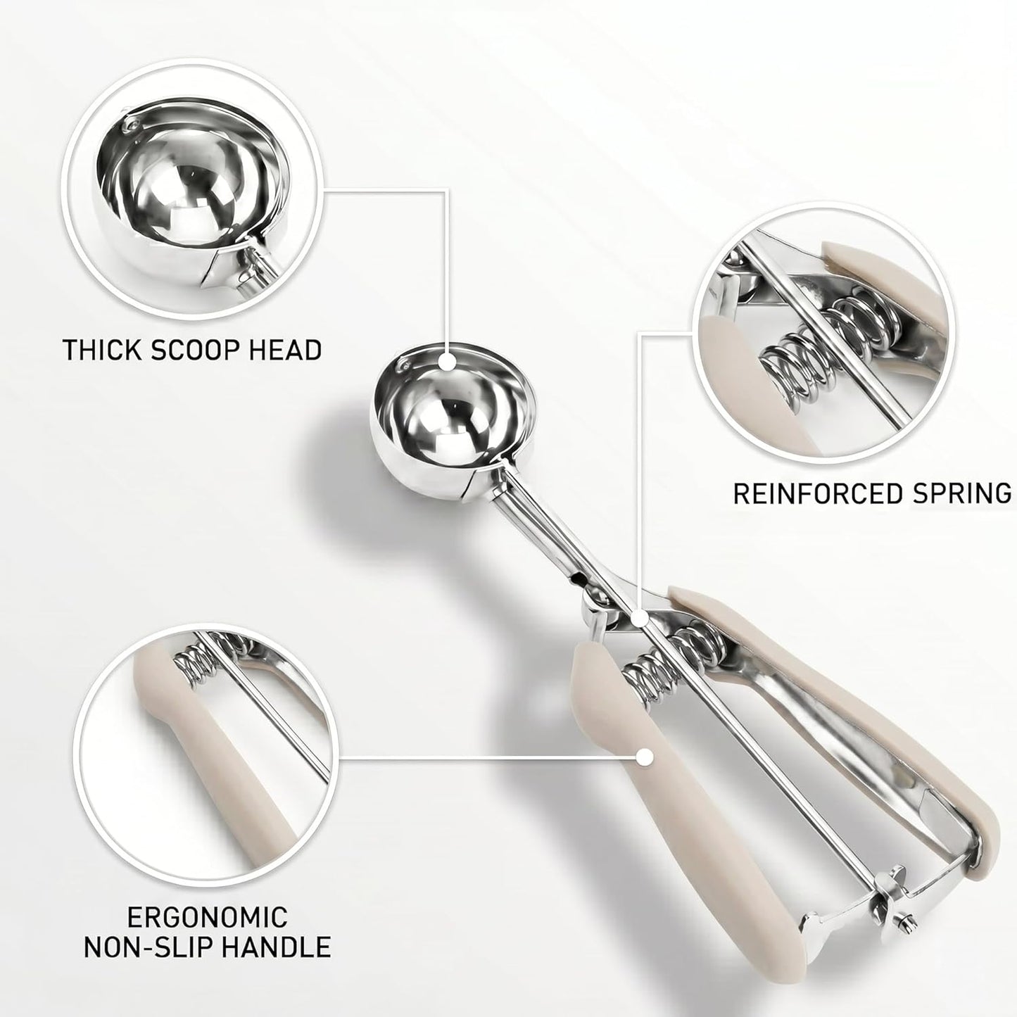 Cuchara acero inox 18/8 para helado y galletas 1oz