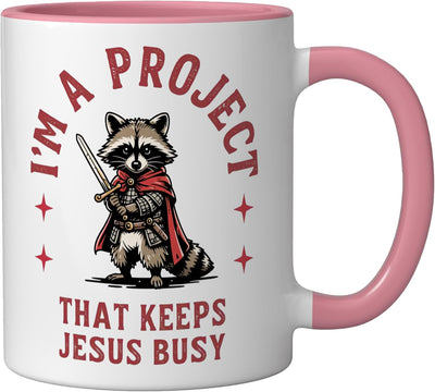 Taza Cerámica Ratoncito Rosa/Blanco