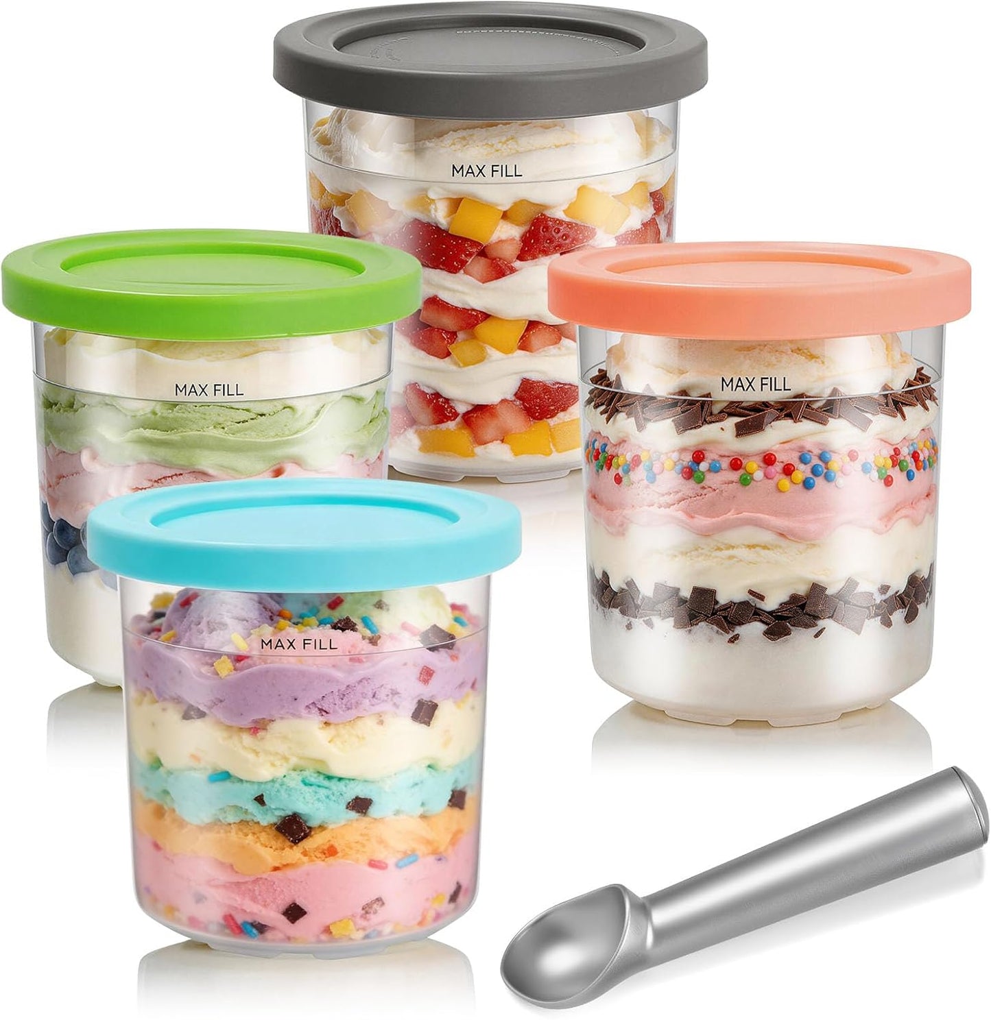 Set 4 Pzas Crema Tapas 16oz Comp Sin BPA
