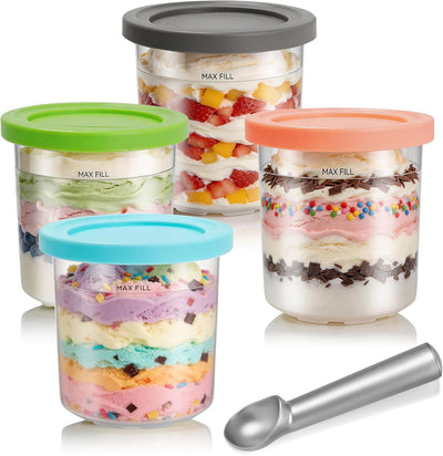 Set 4 Pzas Crema Tapas 16oz Comp Sin BPA