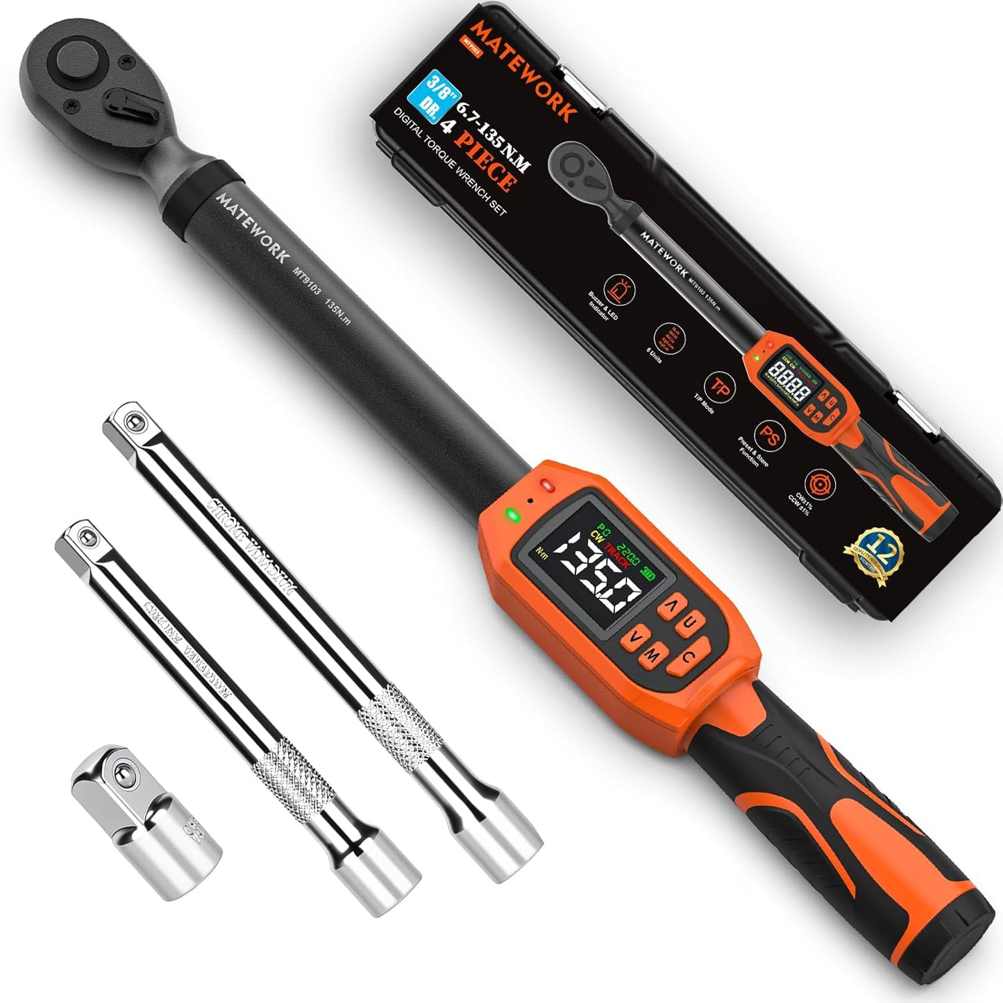 Llave dinamométrica 3/8 pulg ±1% para bicis y coches