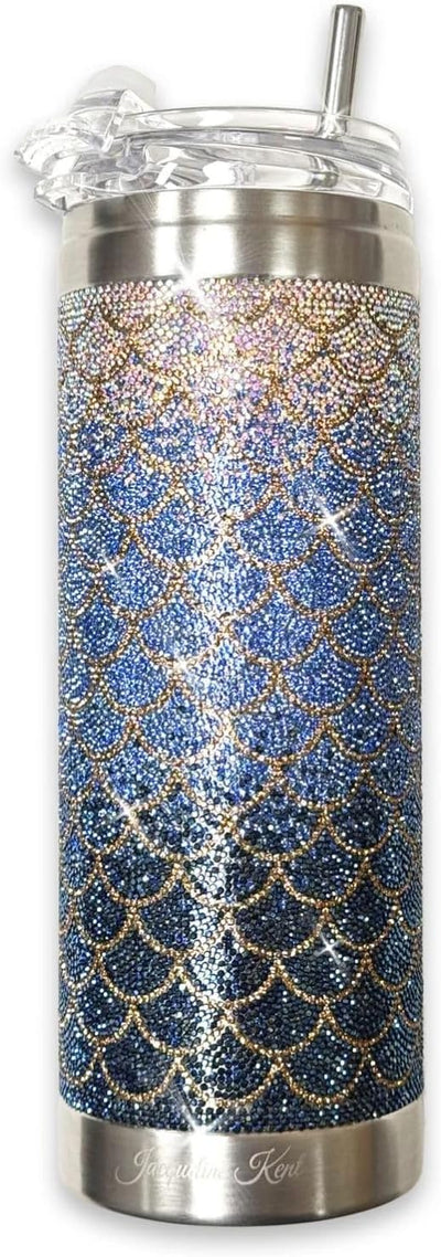 Vaso cristal sirena 20oz con tapa transparente popote