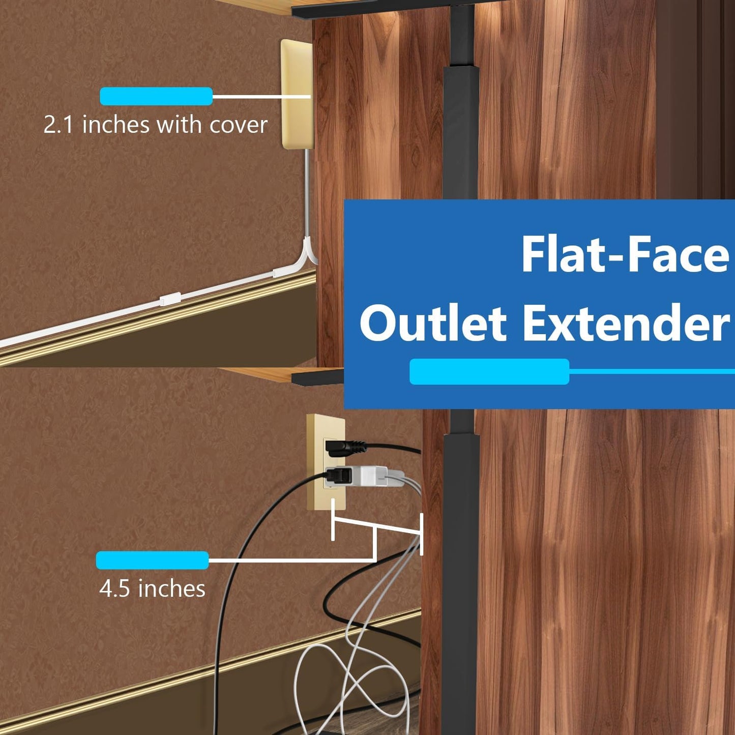 Extensor salida 3 tomas USB A 12W USB C enchufe pared ultrafino