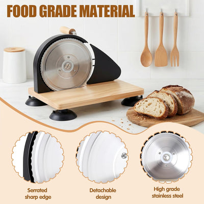 Rebanador manual pan masa madre ajustable negro