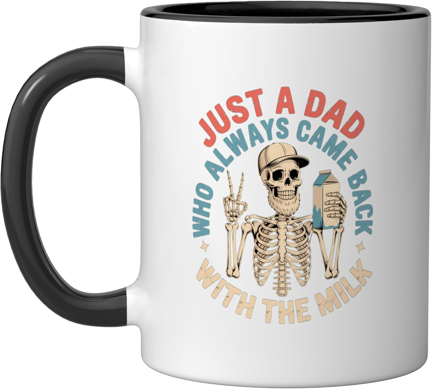 Taza Cerámica Papa Esqueleto Negro/Blanco