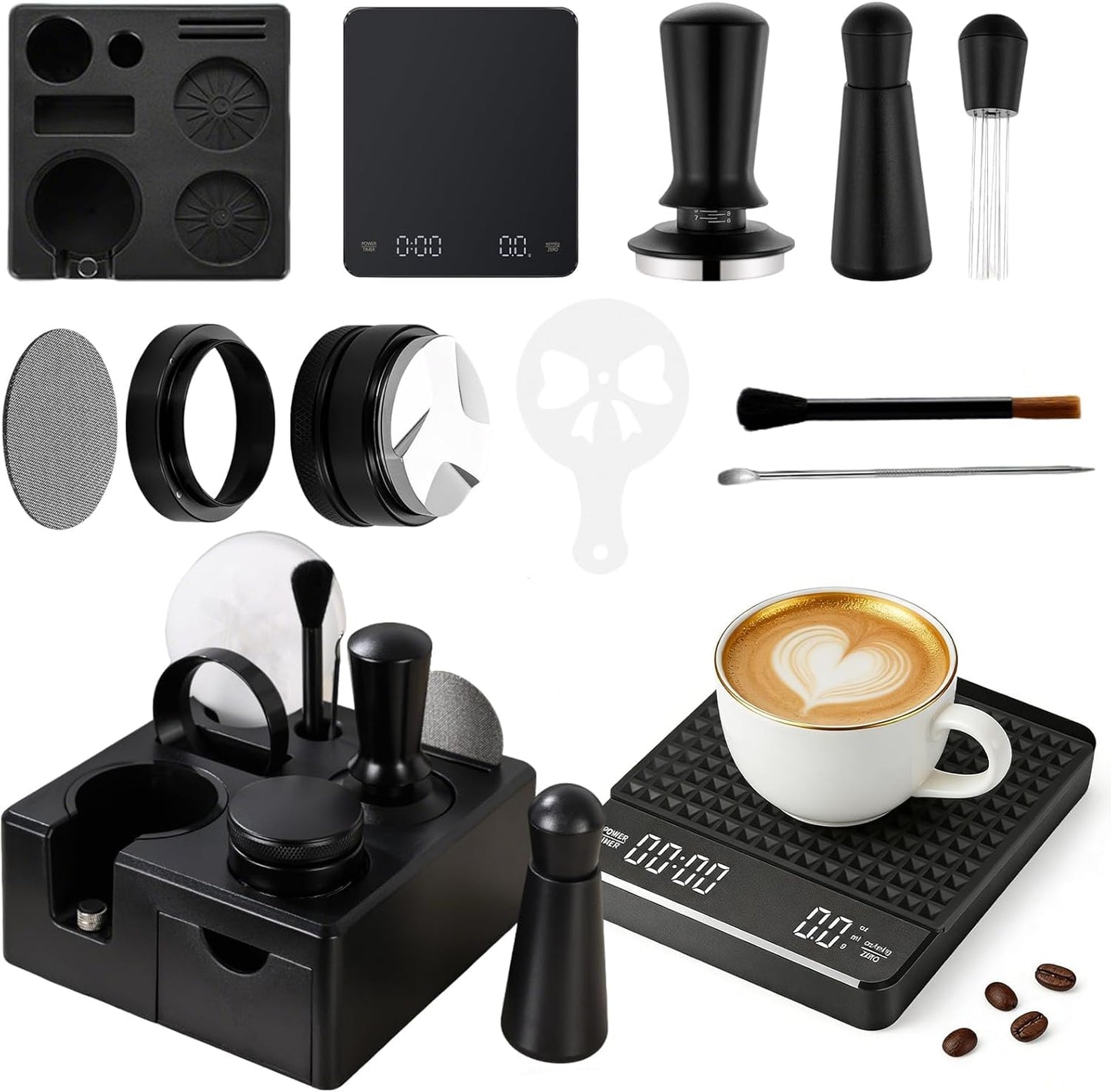 Kit 10 Accesorios Espresso 2.008pulg con Estación Apisonamiento