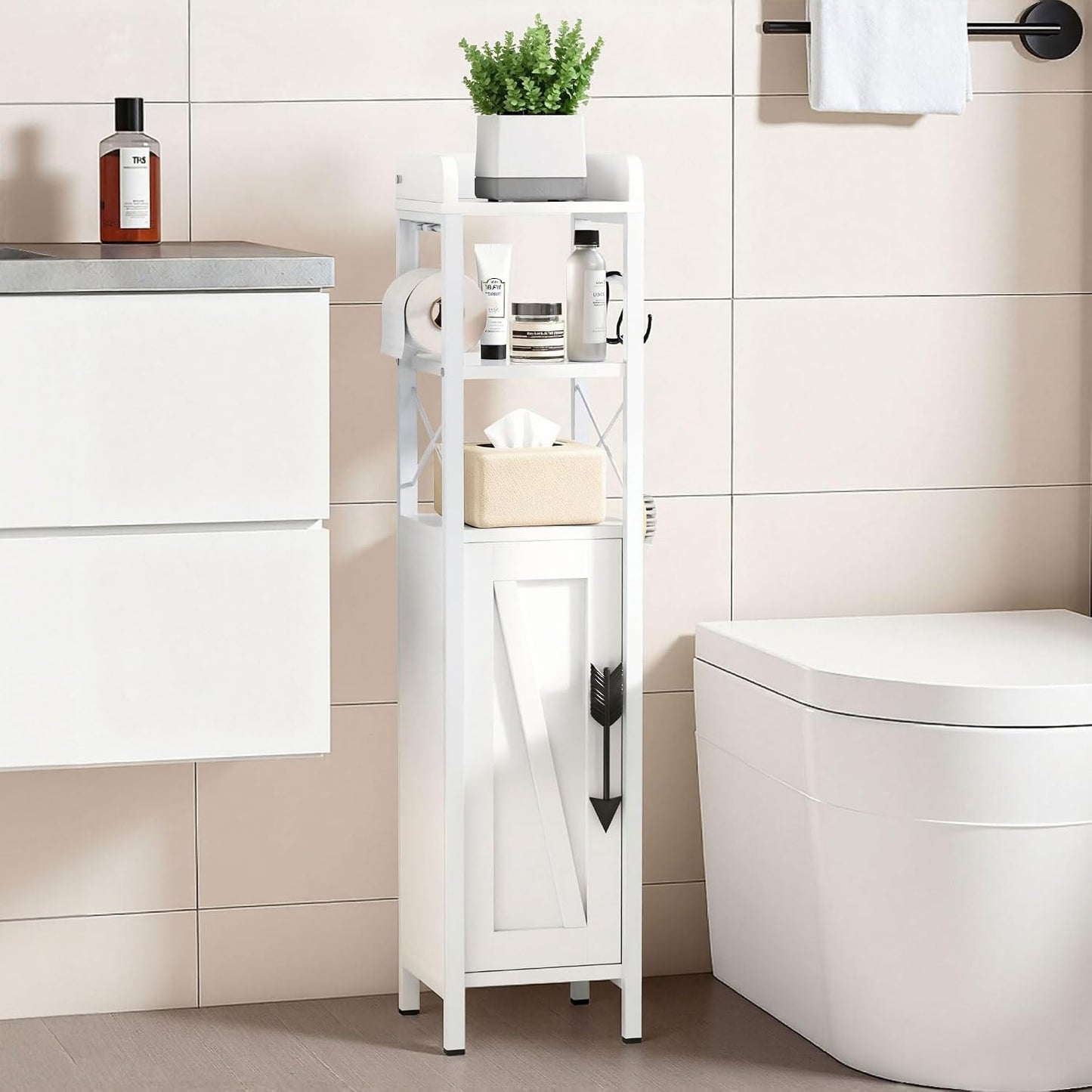 Armario baño pequeño 2 estantes puerta revestimiento impermeable