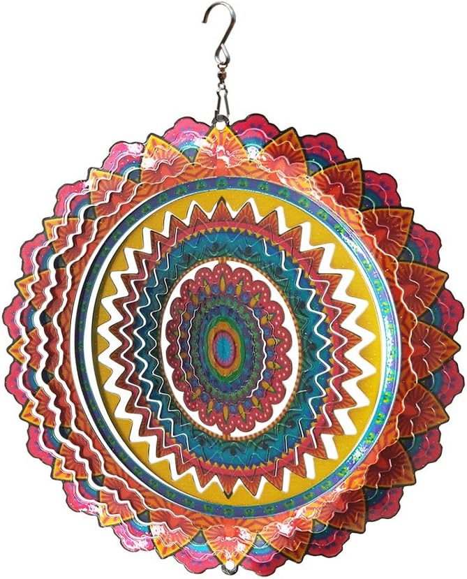 Molinillo viento acero inox 6pulg decoración jardín mandala