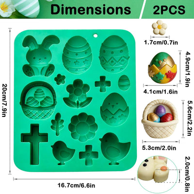 Moldes silicona 30 cavidades conejo y flores para chocolate Pascua