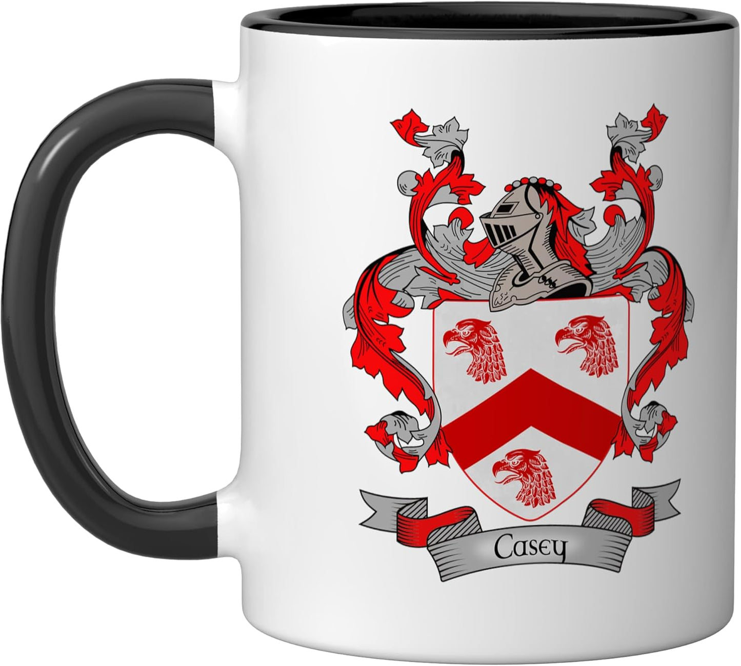 Taza cerámica Casey Crest en negro/blanco