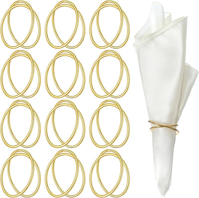 12 Servilleteros Dorados Metal Espiral para Boda Fiesta