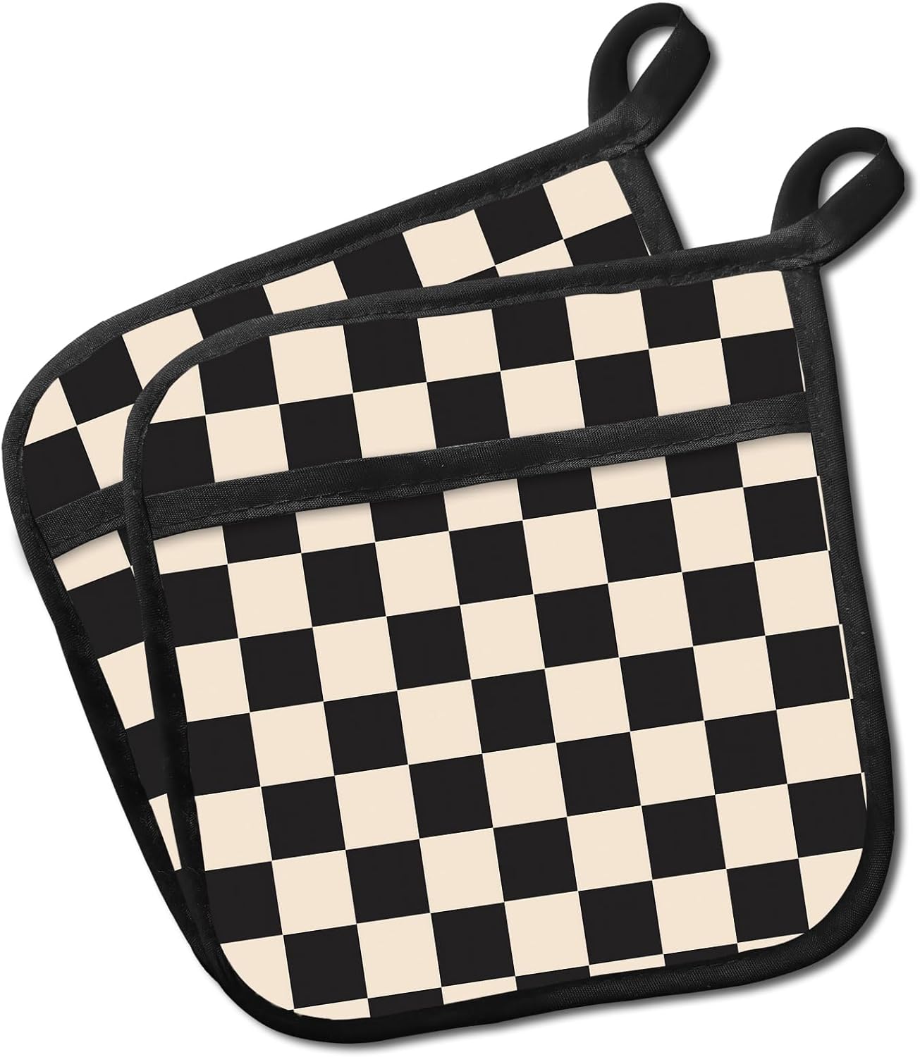 Juego de 2 agarraderas decorativas resistentes al calor para horno y microondas