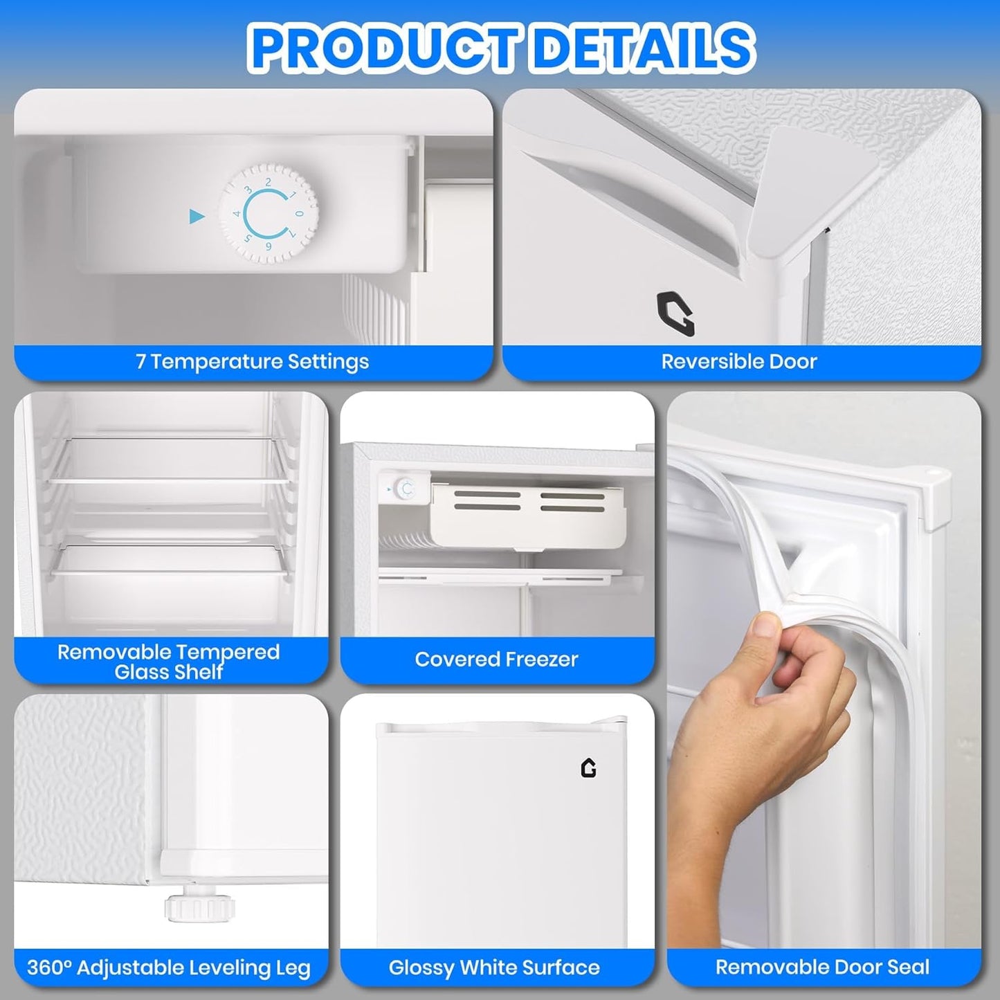 Refrigerador compacto 127L con congelador y puerta reversible