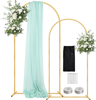 Soporte arco boda 7.2ft set 6 pies metal dorado