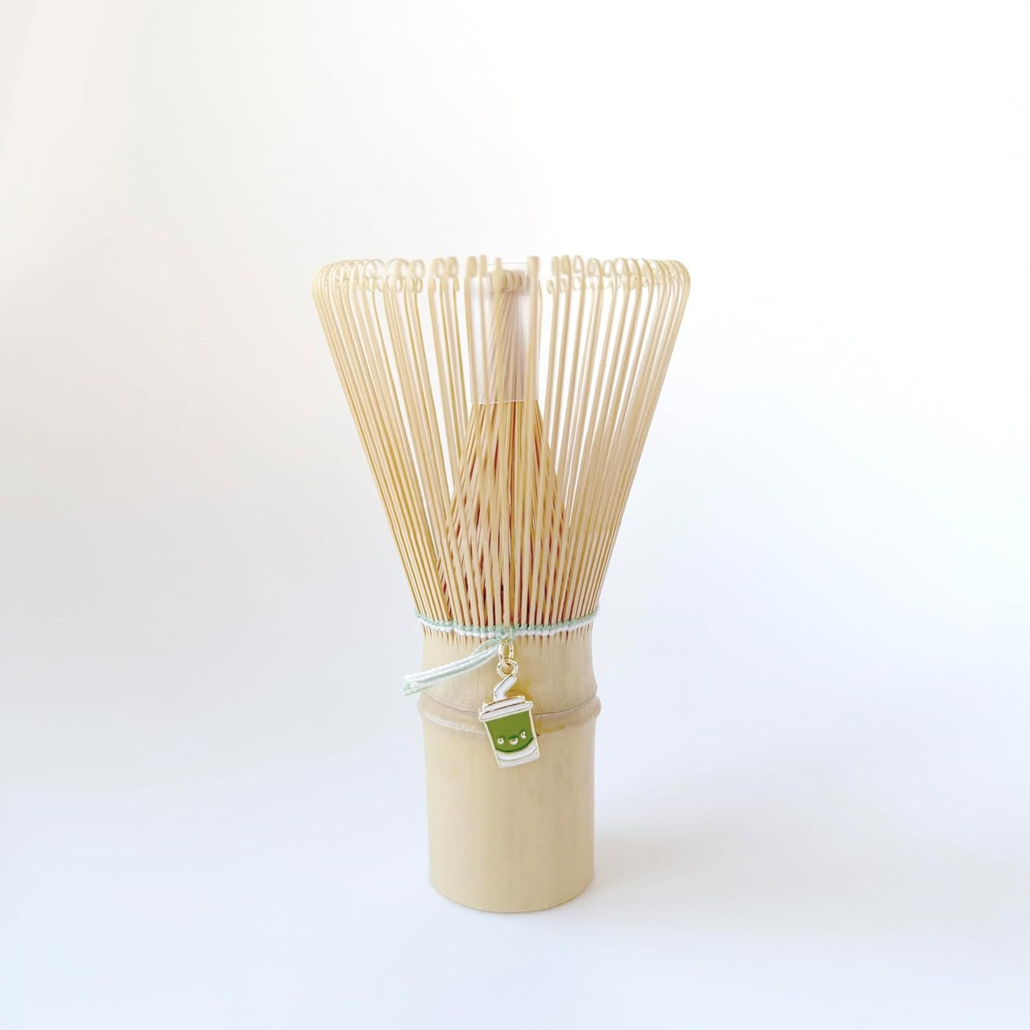Cuchara de bambú para matcha con accesorio latte, 100 dientes, 4 x 2.5 pulgadas