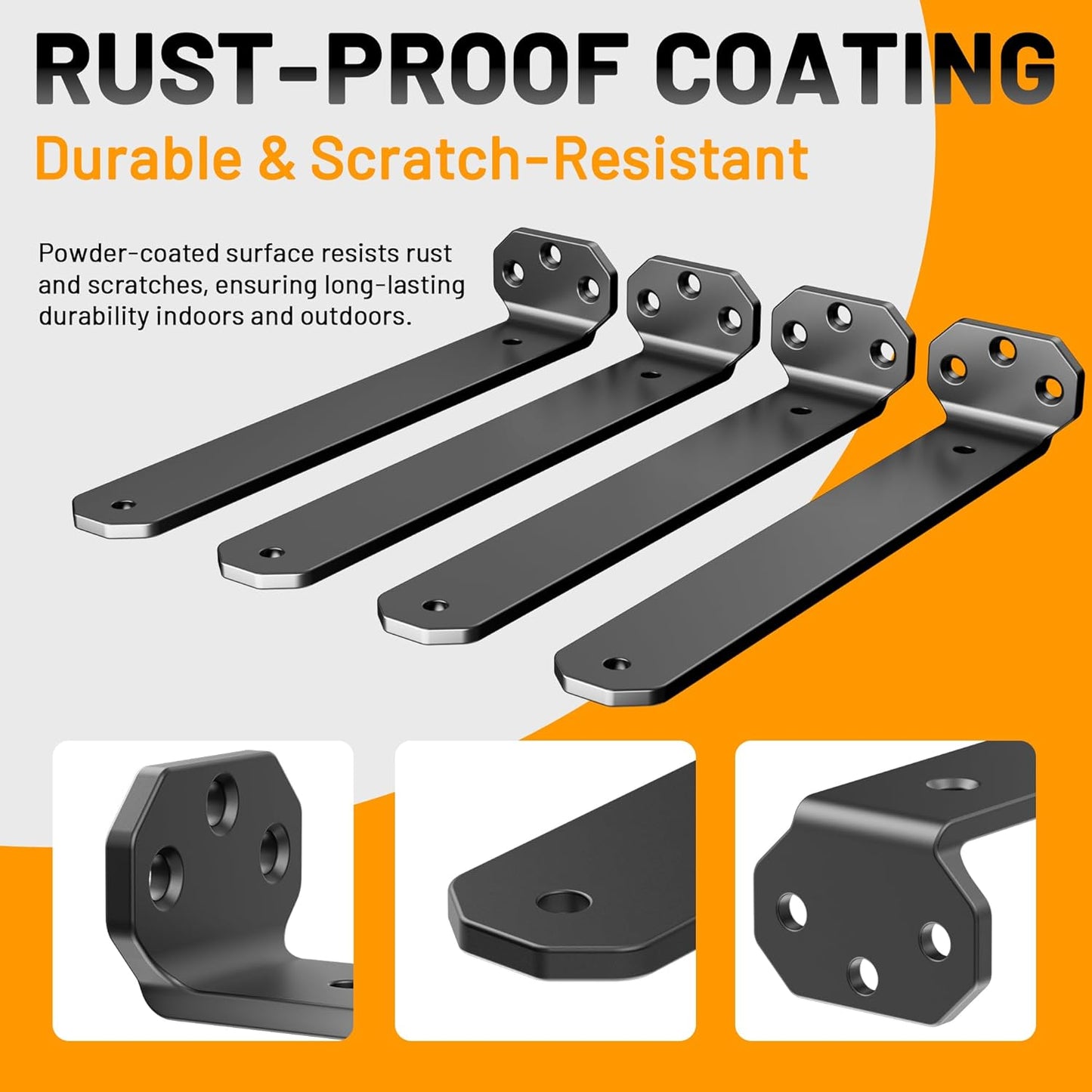 Soportes para estantería metal negro 6 pulg