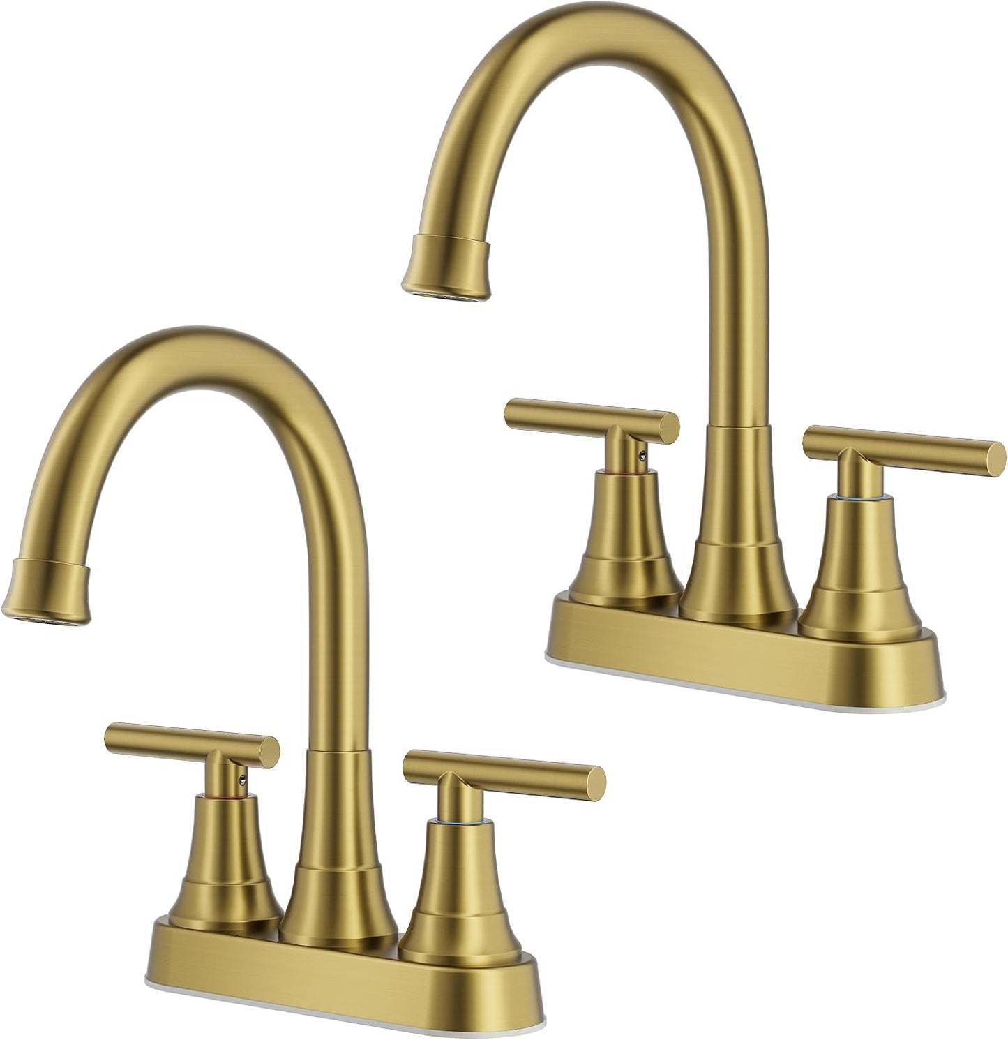 Grifo baño oro cepillado 4pulg 2-3 agujeros drenaje desplegable