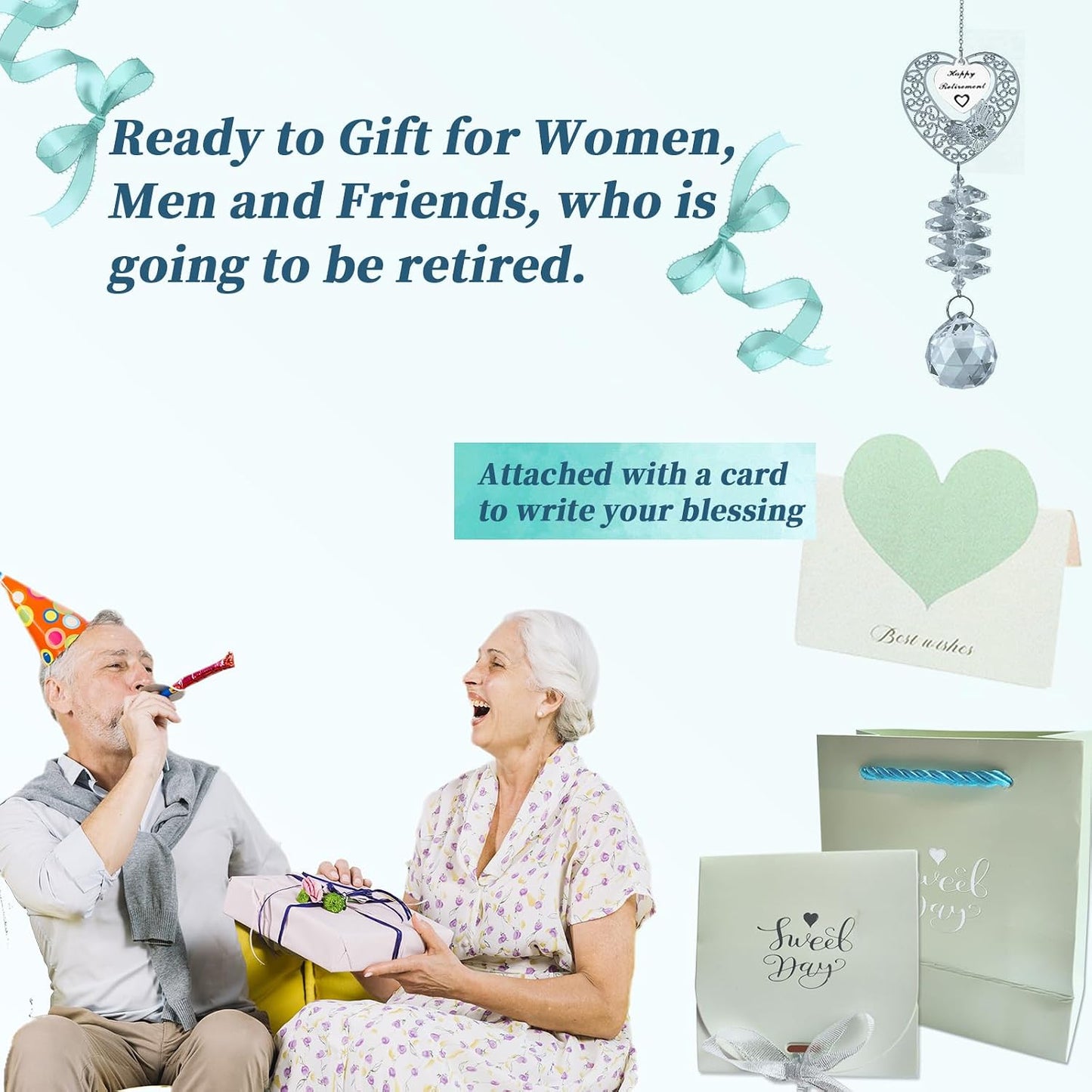 Regalo jubilación mujer atrapasoles plateado con caja