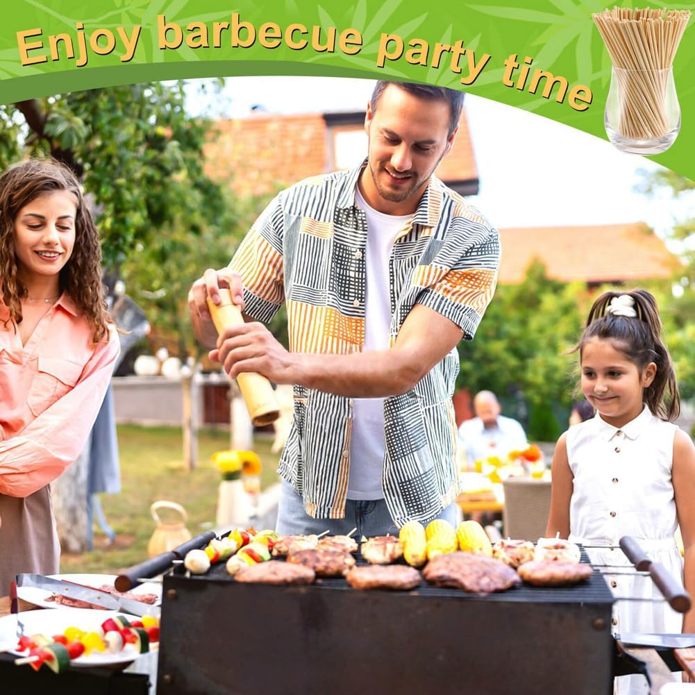 300 Pinchos Bambú 6pulg para Aperitivo Barbacoa