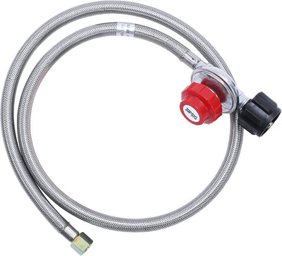 Regulador propano 20 PSI manguera acero inox 4ft