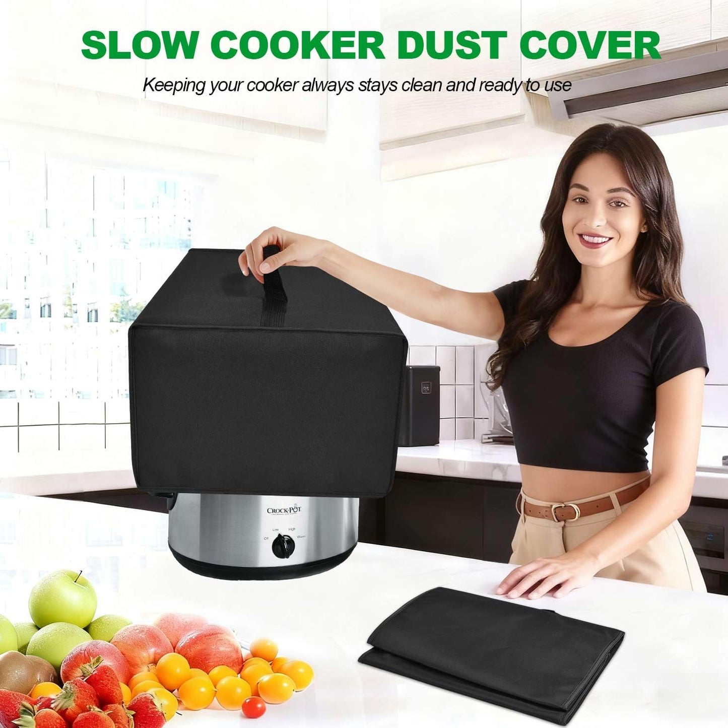 Cubierta para olla cocción lenta comp 7qt resistente al calor
