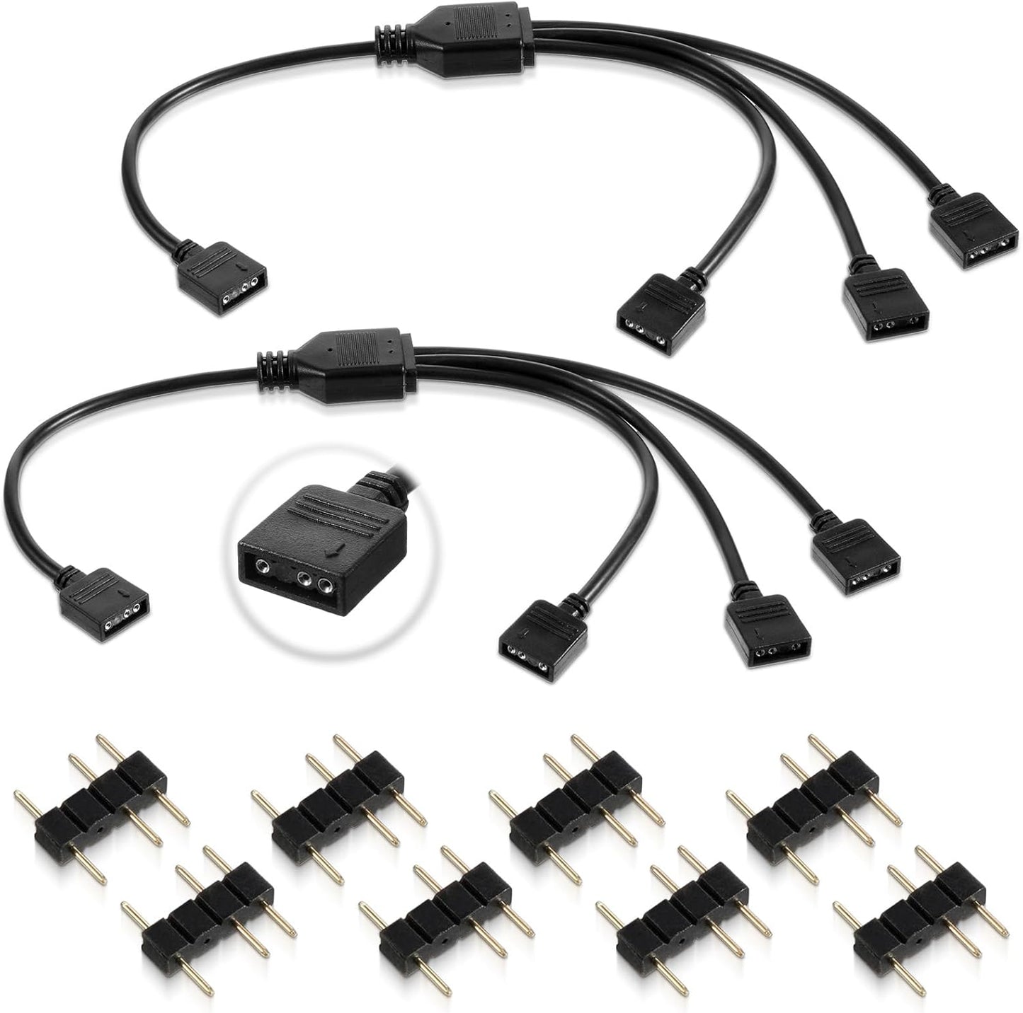 Cable ARGB 5V 3pines divisor 1-3 hembra-hembra para PC 11.8pulg