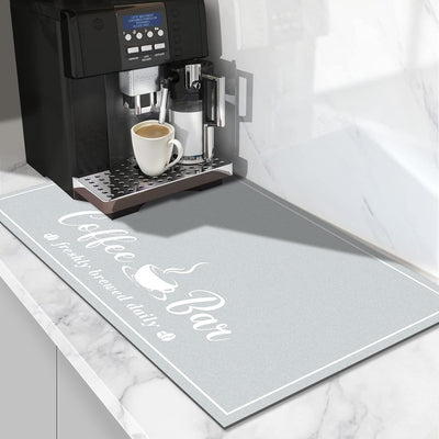 Tapete absorbente café 12x20pulg gris claro para encimera