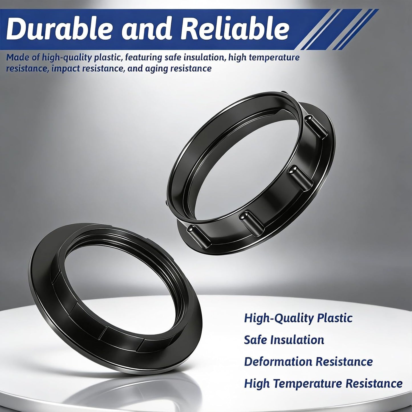 9 Anillos Adaptadores E26/E27 Negro Reductor Roscado Luz