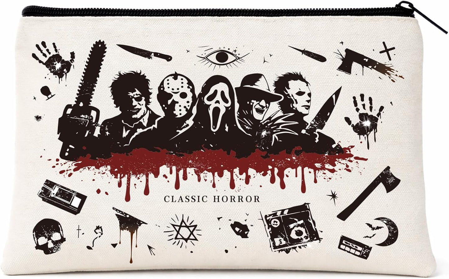 Bolsa maquillaje temática Halloween con cremallera