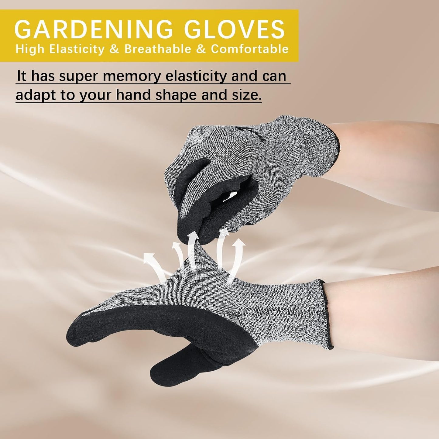Guantes jardinería unisex con látex transpirable