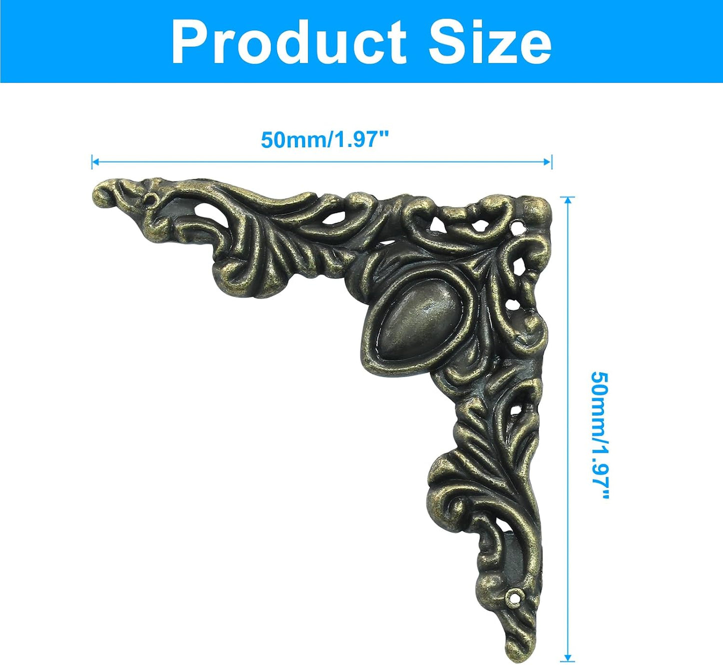 32 Protectores esquina metal vintage bronce antiguo