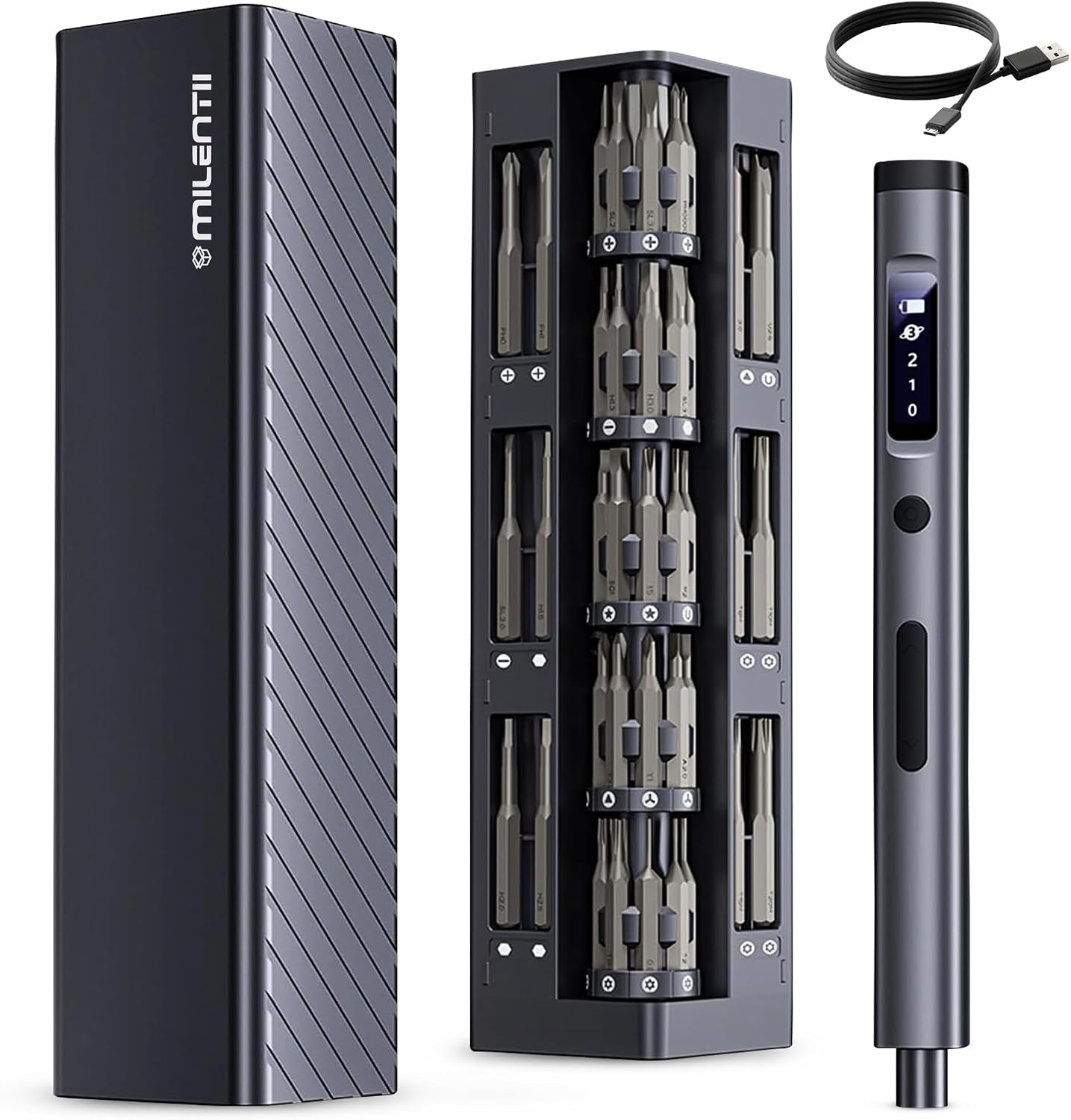 Destornillador eléctrico 57en1 con OLED y 3 ajustes torque