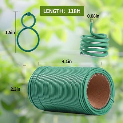 Lazos jardín TPR verde con 20 clips para plantas