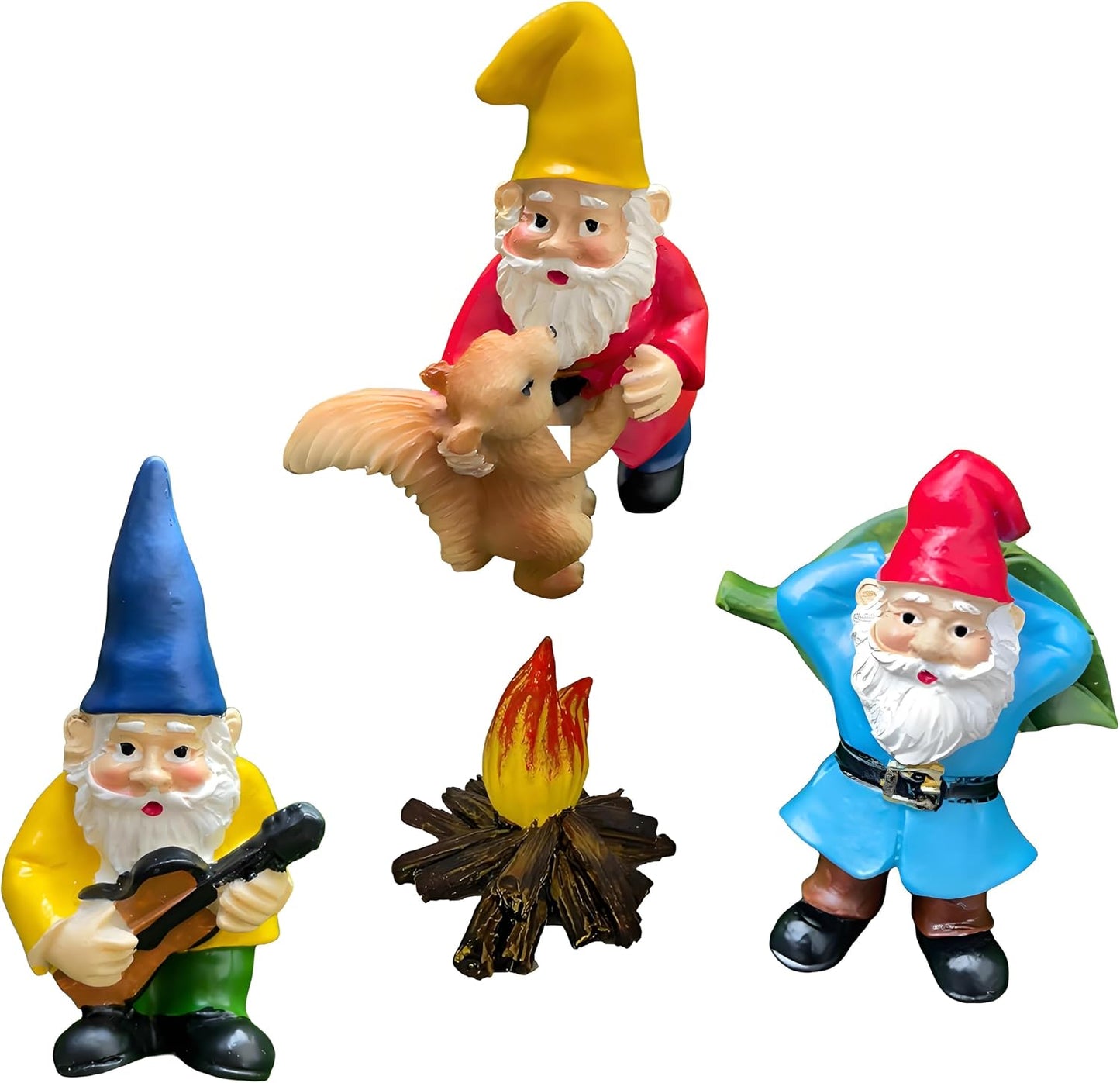 4 Pzas Gnomos Jardín Miniatura Decoración Macetas